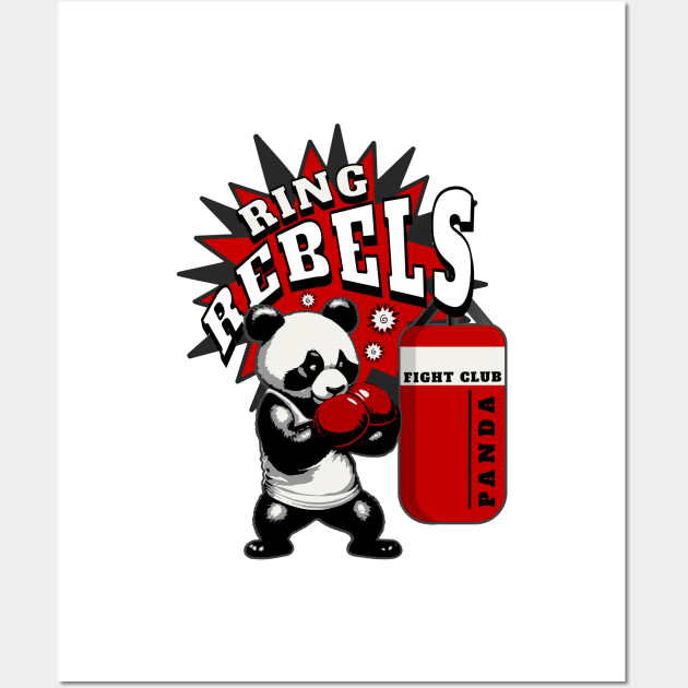 Boxing panda ring rebels Wall Art by Graffik-Peeps